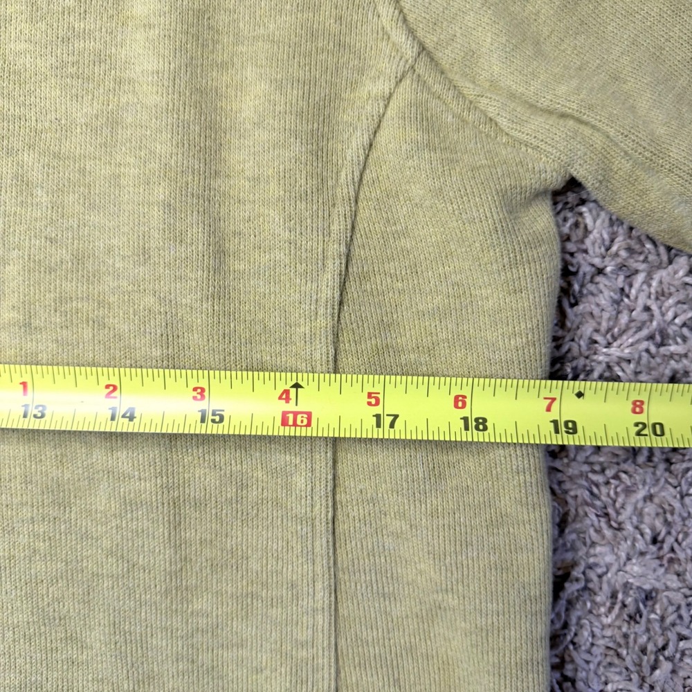 Orvis Mens Quarter Zip Pullover Sweater Chartreuse Green Cotton Ribbed M 2B7A - Picture 6 of 10